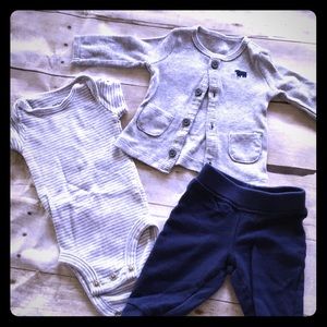 Carters three piece baby boy outfit